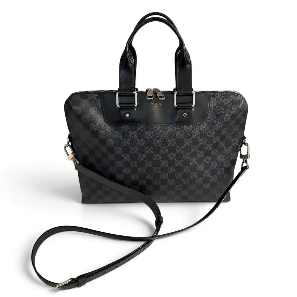 Louis Vuitton Porte-Documents Jour Damier Graphite Briefcase Laptop Bag w/Strap